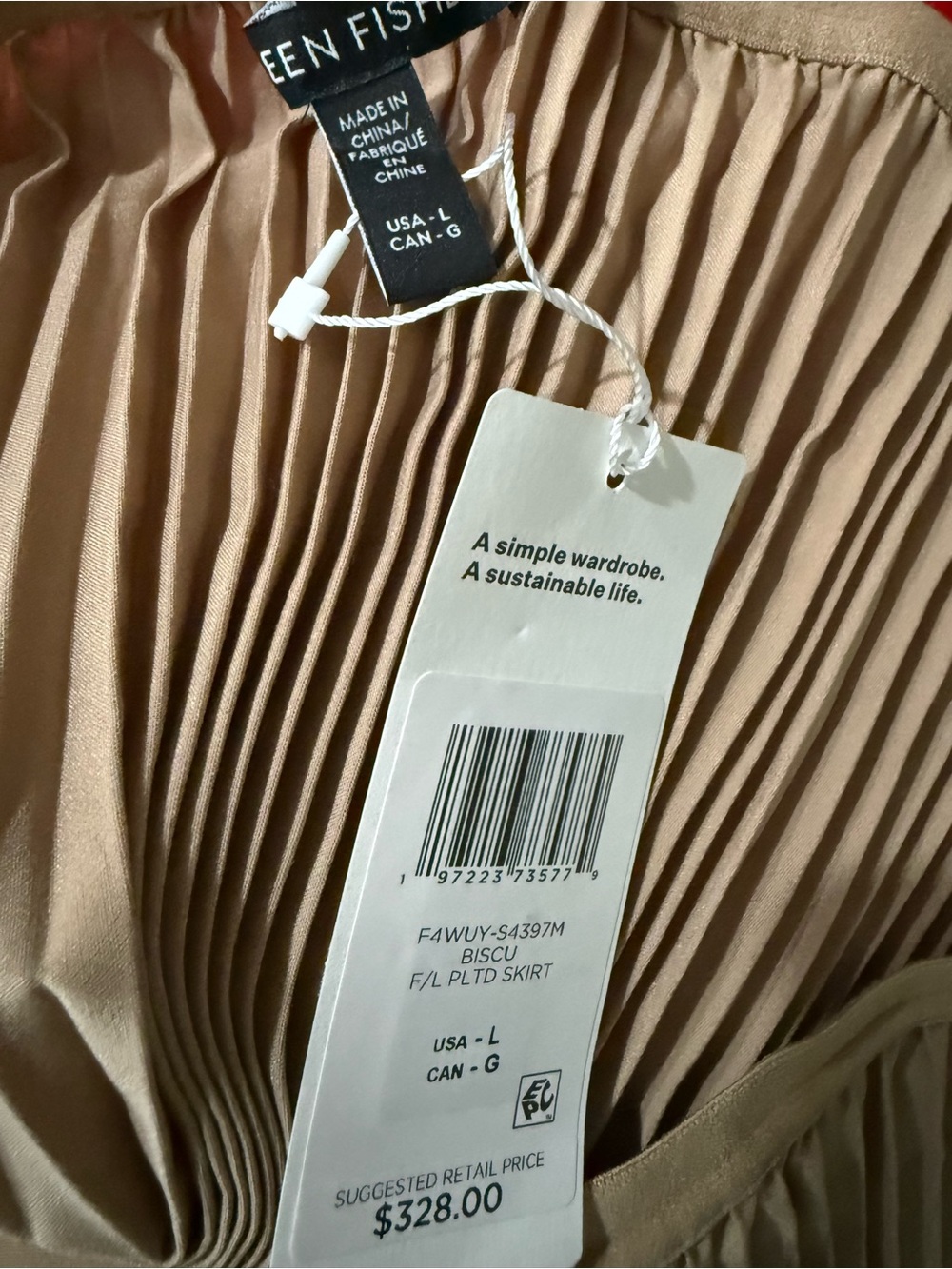 EILEEN FISHER Pleated Wool-Silk Midi Skirt - Picture 4 of 5